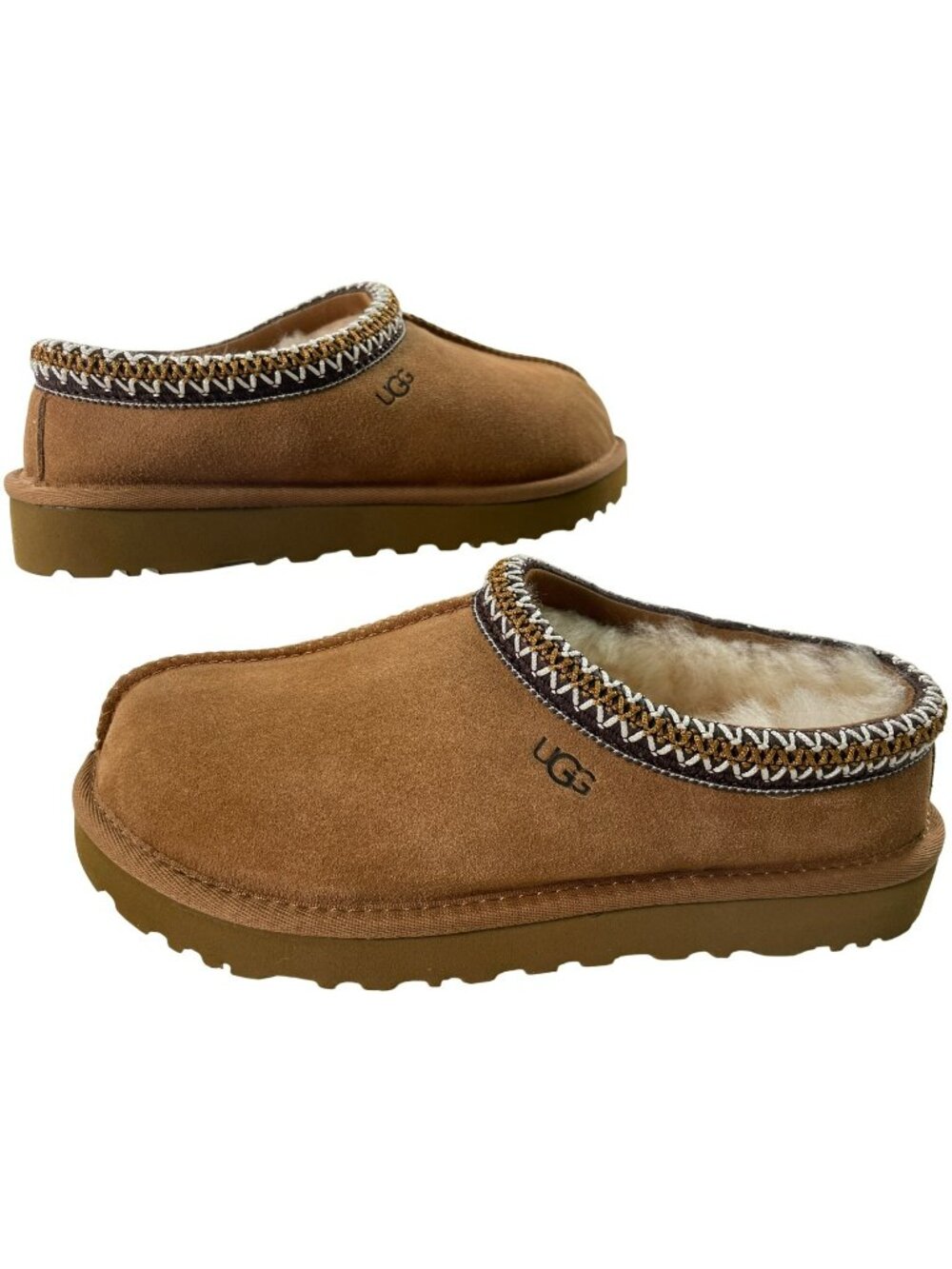 UGG Tasman II Chestnut Suede & Sheepskin Lined Comfy Slippers Women's Size 8 NEW